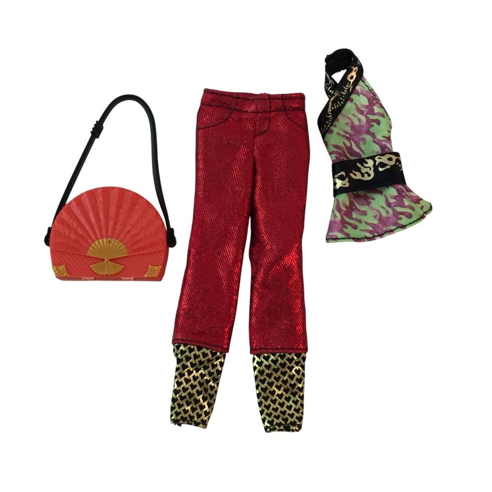 Monster High Jinafire Long Scaremester 2013 Red Pants Shirt‎ Purse